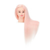 Baby pink practice mannequin head, Synthetic heat resistant hair