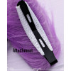 Lynx ears pair (grey white). Clip on hair pin with alice band, synthetic fur