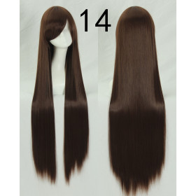 Chocolate brown long fringe straight cosplay wig (l099-14)