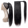 Color  1B Yaki straight 55cm XXL 110g 100% Indian remy human hair velcro ponytail