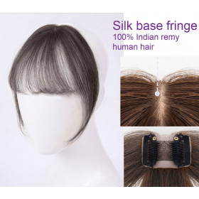 Silk base clip on fringe - Virgin Indian remy human hair