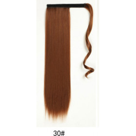*30 Auburn brown, velcro straight ponytail 55cm by ProExtend