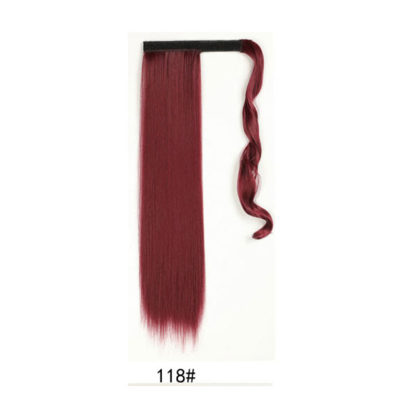 *118 Burgundy red, velcro straight ponytail 55cm by ProExtend
