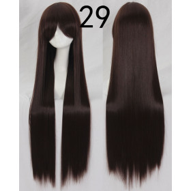 Dark brown, color 2 long fringe straight cosplay wig (029)