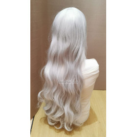 Silver white long fringe wavy cosplay wig (1001A/B)