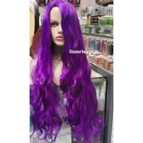 Purple mid parting wavy cosplay wig (26c)