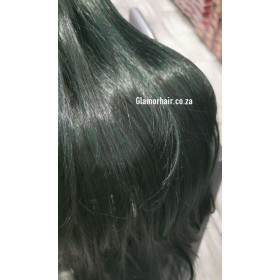 Deep green mid parting straight cosplay wig