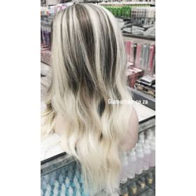 Mid part ash brown platinum Ombre mix by Emmor-synthetic hair (LC179-12)