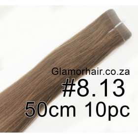 50cm *8.13 Golden light brown  Tape in hair extensions 10pc European remy human hair