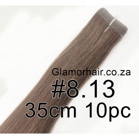 35cm *8.13 Golden light brown  Tape in hair extensions 10pc European remy human hair