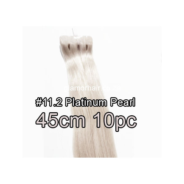 45cm *11.2 platinum pearl blonde Tape in hair extensions 10pc European remy human hair