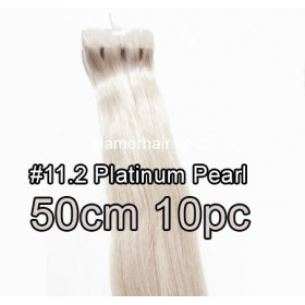 50cm *11.2 platinum pearl blonde Tape in hair extensions 10pc European remy human hair
