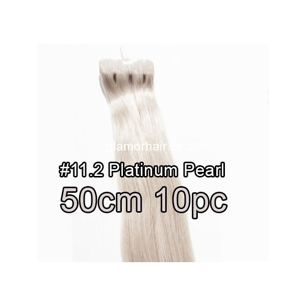 50cm *11.2 platinum pearl blonde Tape in hair extensions 10pc European remy human hair