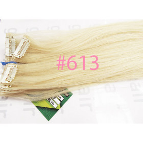45cm (18inch) light color 8pc basic clip in -100% Brazilian remy human hair