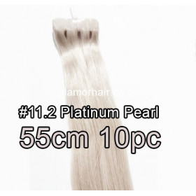 55cm *11.2 platinum pearl blonde Tape in hair extensions 10pc European remy human hair