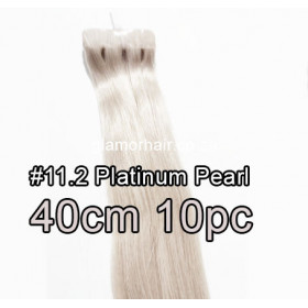 40cm *11.2 platinum pearl blonde Tape in hair extensions 10pc European remy human hair