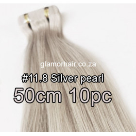 50cm *11.8 Silver pearl blonde Tape in hair extensions 10pc European remy human hair