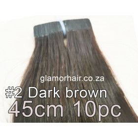 45cm *2 Dark brown Tape in 10pc Indian remy human hair