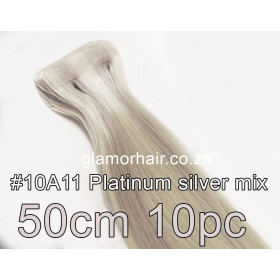 50cm *10A11 Platinum silver blonde mix Tape in hair extensions 10pc European remy human hair