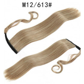 *M12-613 Light brown blonde mix, velcro straight ponytail 55cm by ProExtend