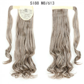 *M8-613 Ash brown blonde mix, velcro wavy ponytail 55cm by ProExtend