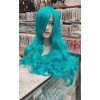 Teal blue long fringe wavy cosplay wig (20c)