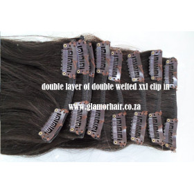 30cm (12) straight  XXL 8pc clip in - Brazilian remy huma  hair