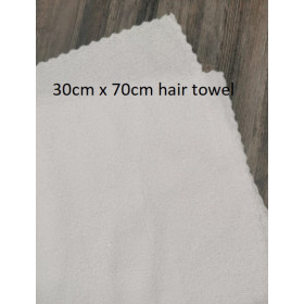 White hair towel