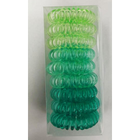 Blue green phone wire hair band box 9pc
