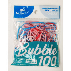 Blue & pink bubble 100 elastics