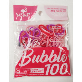 Pink & red bubble 100 elastics