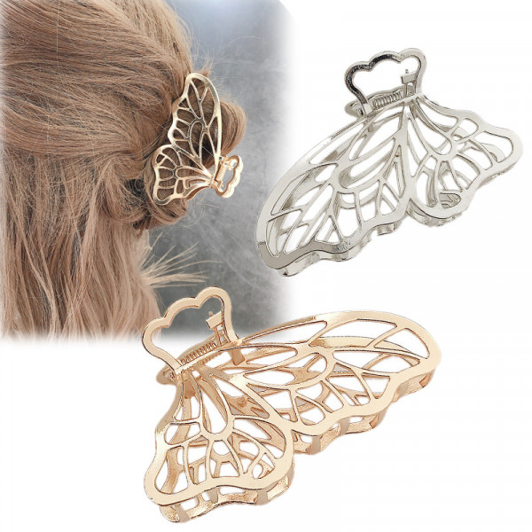 Metal silver butterfly claw clip (each)