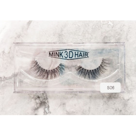 S06 natural 3d transparent root  High quality hand made strip lashes 1pair