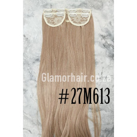 *27M613 Straw  rry plat  u  bl nde mix 6 c  Straight Synthetic 3pc XXL clip in hair extensions