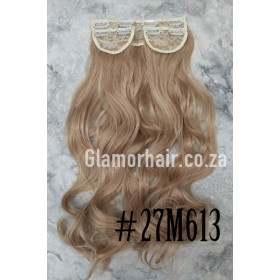 *27M613 strawberry platinum blonde mix 60cm wavy Synthetic 3pc XXL clip in hair extensions