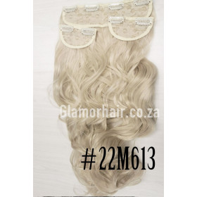 *22M60 light blonde mix 60cm wavy Synthetic 3pc XXL clip in hair extensions