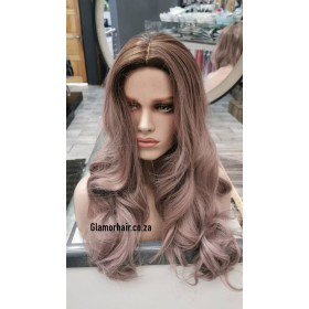 Rooted brown ash lilac blonde wig by Emmor-synthetic hair (LC5224)