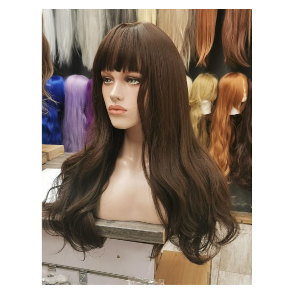 Chocolate brown fringe Emmor-synthetic hair  (LC5027-1)