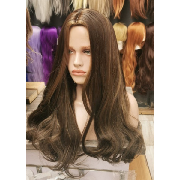 Ash chestnut brown mix wig Emmor-synthetic hair (LC5125)