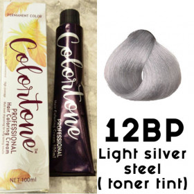 12BP Light silver steel (toner tint) Colortone professional 100ml +100ml 20 vol developer