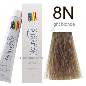 8N Light blonde Nouvelle permanent tint 100ml +100ml 20vol developer