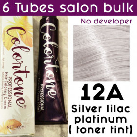 12A Silver ash lilac platinum - 6 TUBES pack  (same color, no developer) Colortone professional 100ML