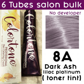 8A Dark ash lilac platinum - 6 TUBES pack  (same color, no developer) Colortone professional 100ML