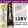 12BV light lilac platinum - 6 TUBES pack  (same color, no developer)  Colortone professional 100ML