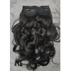 *1b Black brown 60cm Wavy synthetic 3pc XXL clip in hair extensions