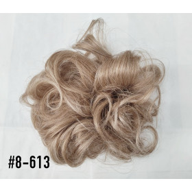 *8-613 light/beach blonde mix XL size 100% human hair scrunchie