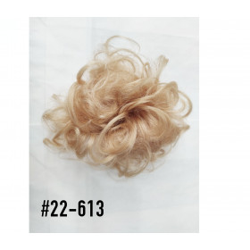 *22-613 golden medium blonde mix XL size 100% human hair scrunchie