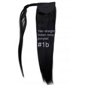 Yaki straight 50cm XXL 110g 100% Indian remy human hair velcro ponytail