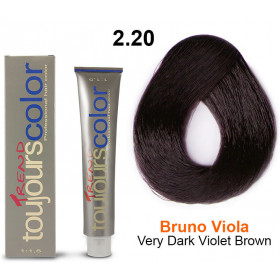 Toujours trend color  ermanent dye 2.20 Very dark violet brown 100ml +100ml 20vol developer