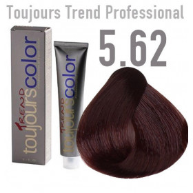 Toujours trend 5.62 light red irise brown Permanent dye  100ml +100ml 20vol developer